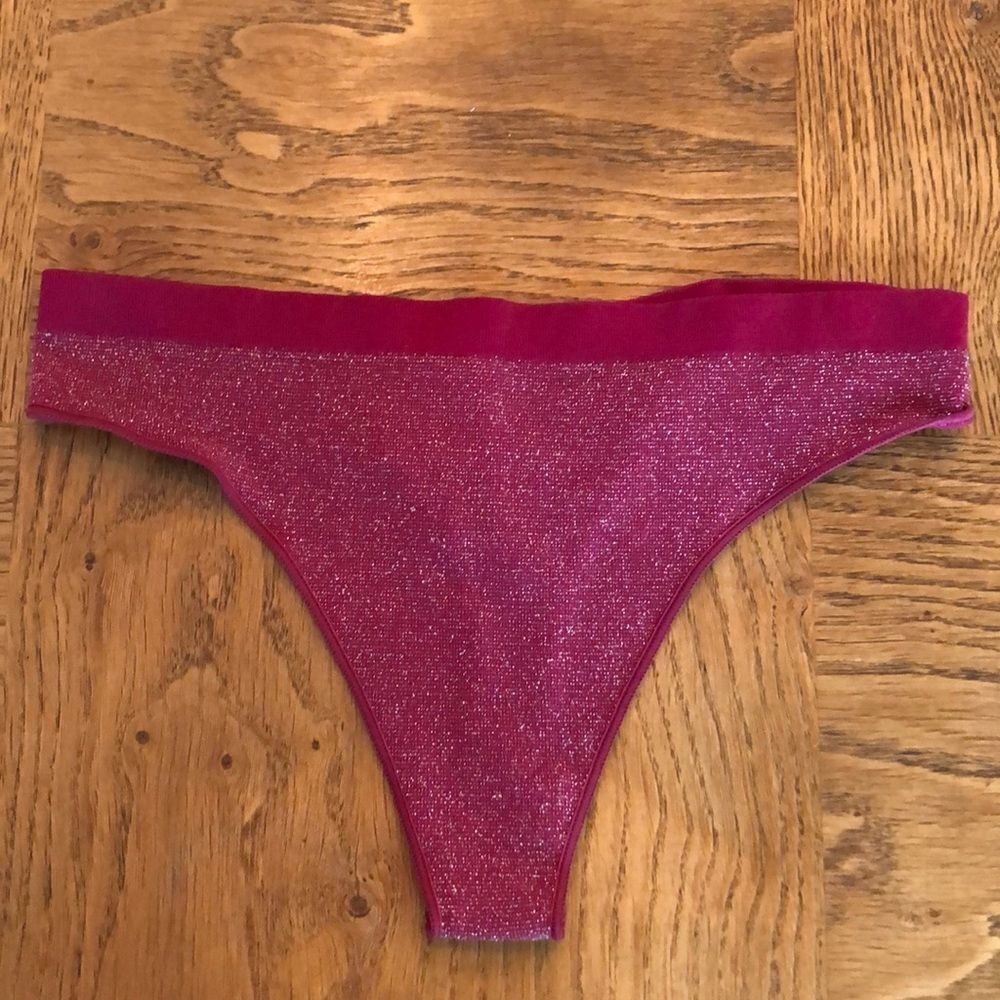 Make & Model Pink Sparkle  Shimmer Thong SzMedium